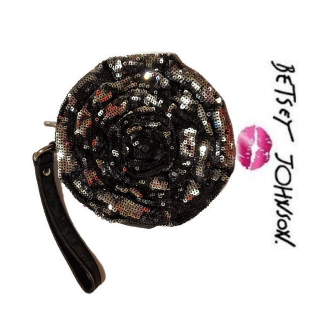 Black And Silver Sequined Rose Purse by betseyvill